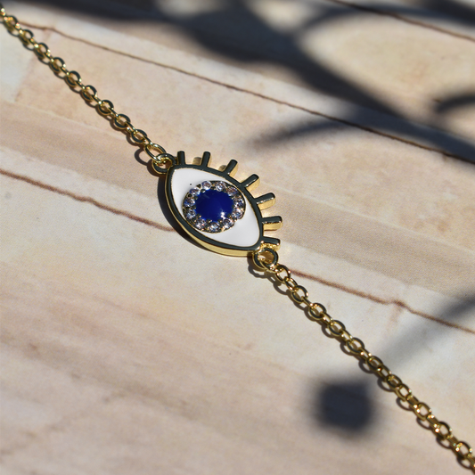 Gold Evil Eye Charm Bracelet