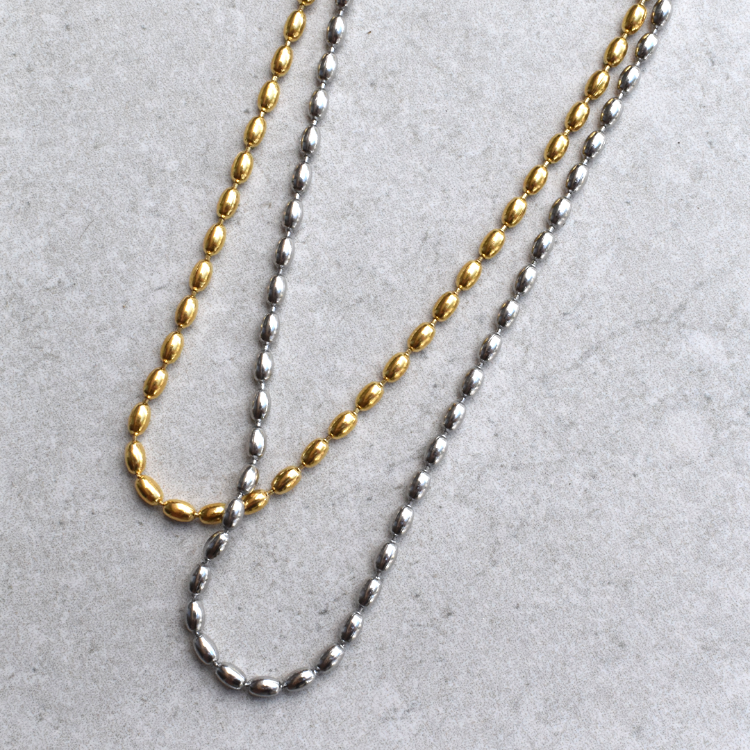 Oval Balls Stainless Steel Chain Necklace