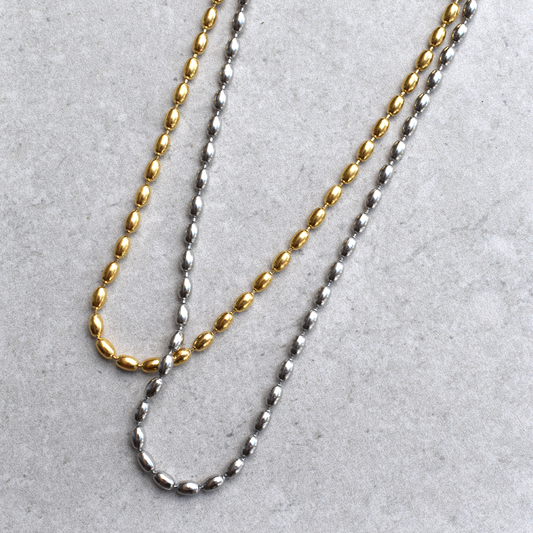 Oval Balls Stainless Steel Chain Necklace