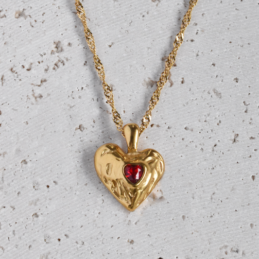 SARANG // Stainless Steel Red Heart Necklace