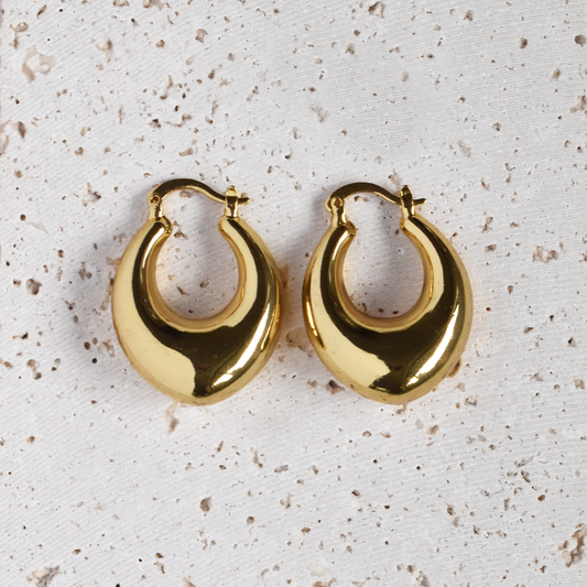 18K Gold Plated Thick Hoop Earrings