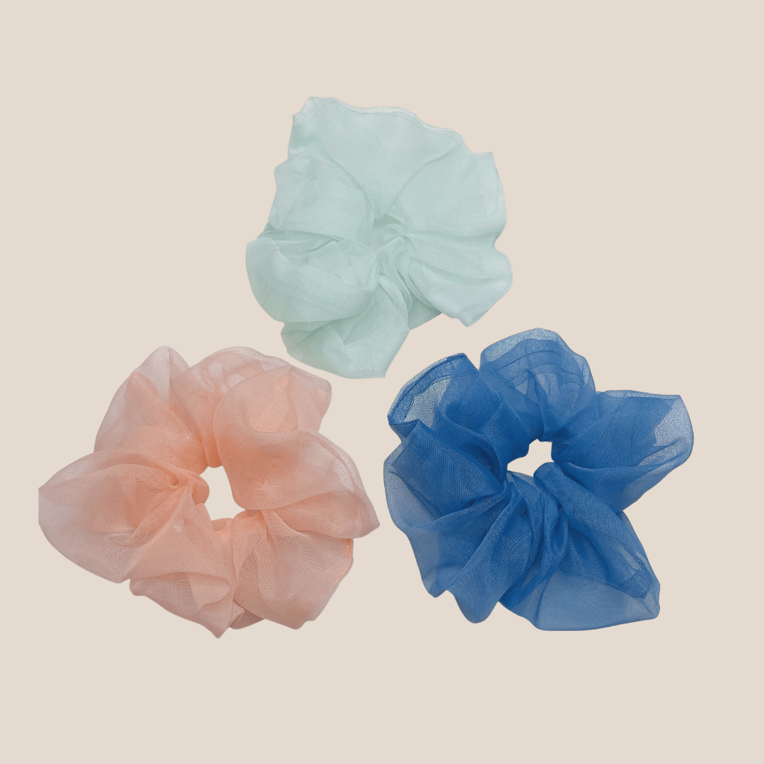 Pastel Organza Scrunchies