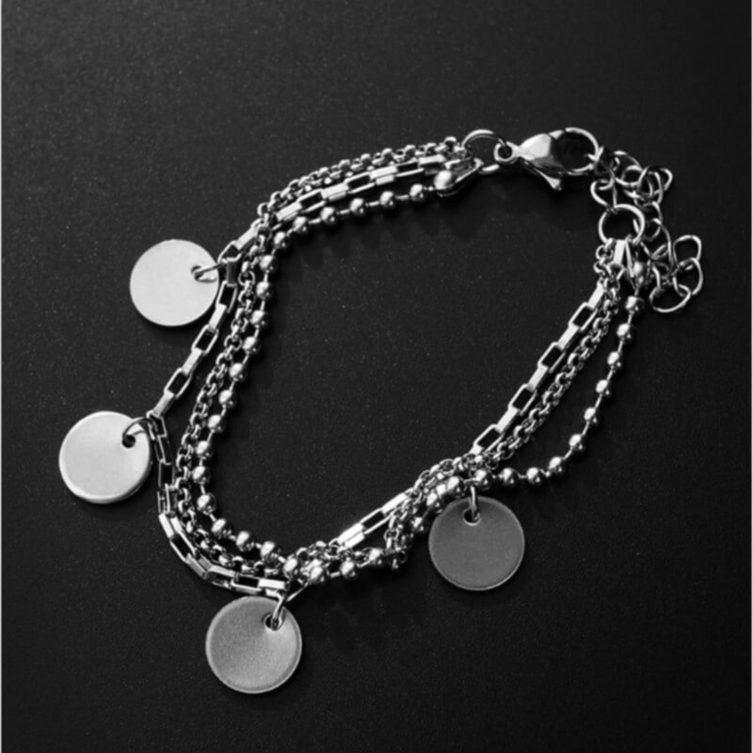 BTS JIMIN STYLE - Coin Layered Ball Bracelet