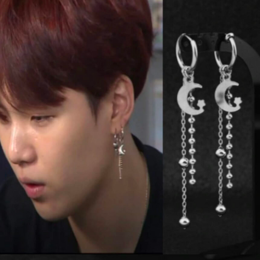 BTS SUGA STYLE - Midnight Moon Star Earring