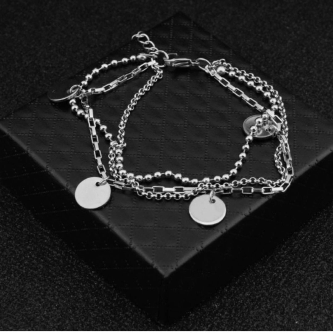 BTS JIMIN STYLE - Coin Layered Ball Bracelet