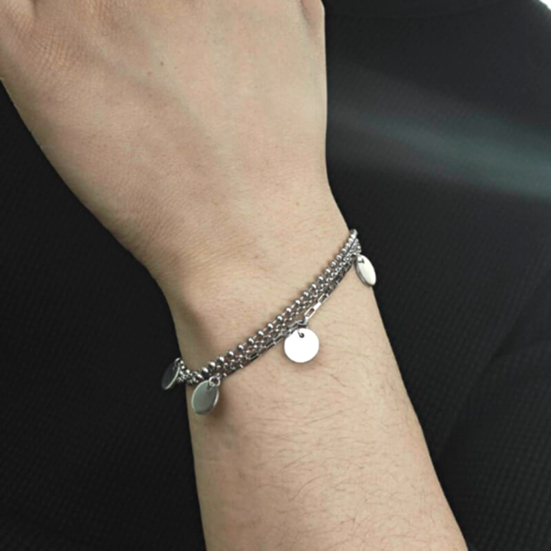 BTS JIMIN STYLE - Coin Layered Ball Bracelet