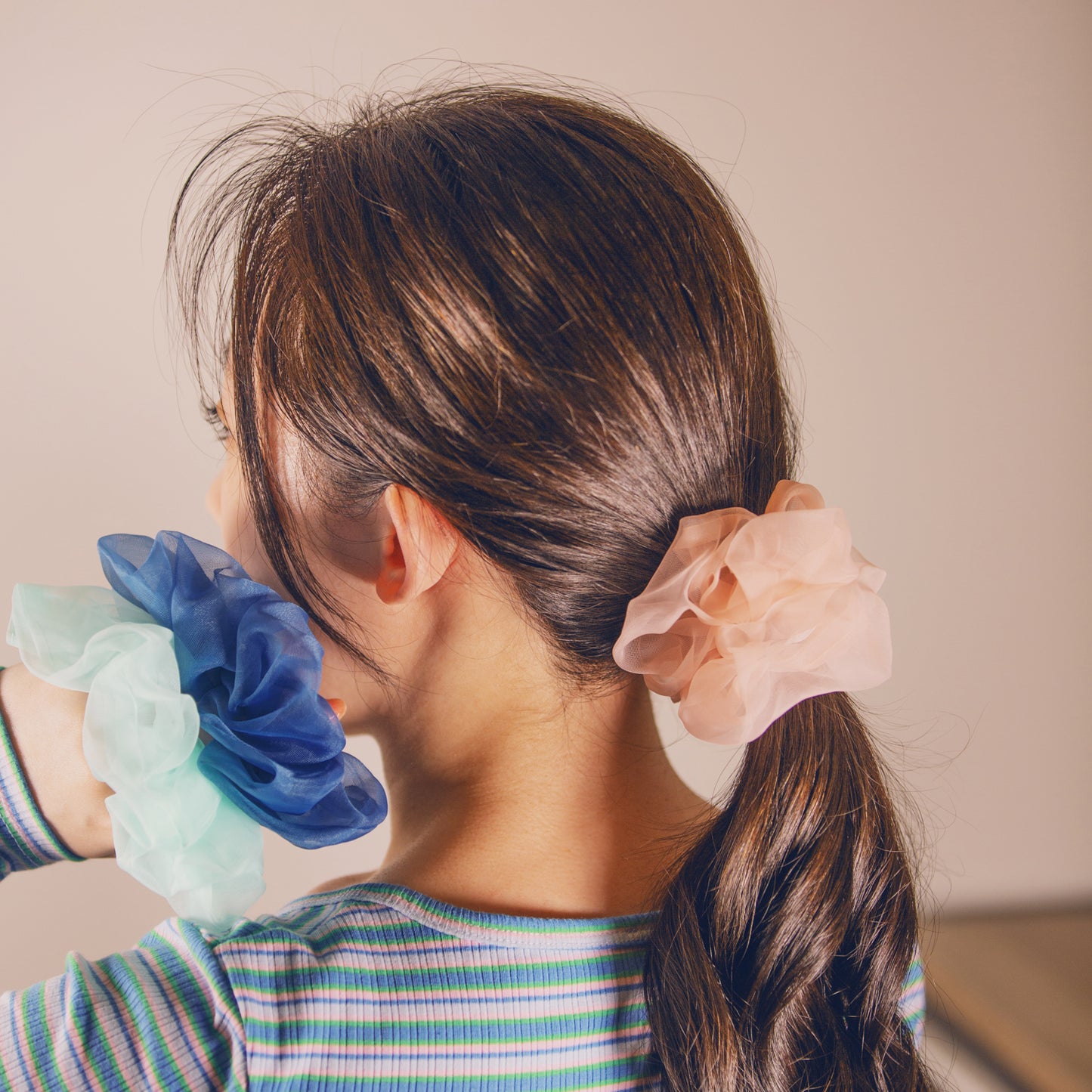 Pastel Organza Scrunchies