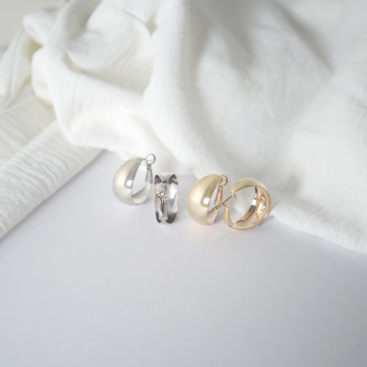 K-DRAMA STYLE - French Bold Hoop Earrings